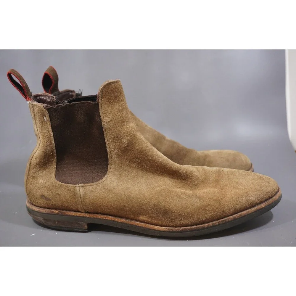 Allen Edmonds Nomad Chelsea Boots Mens 10 US Tan Suede Pull On Ankle Shoes